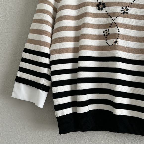 Alfred Dunner
Women Neutral Territory Collar Trimmed Embellished Stripe Sweater - Picture 5 of 7